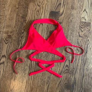 BRAND NEW red wrap bikini top, size small